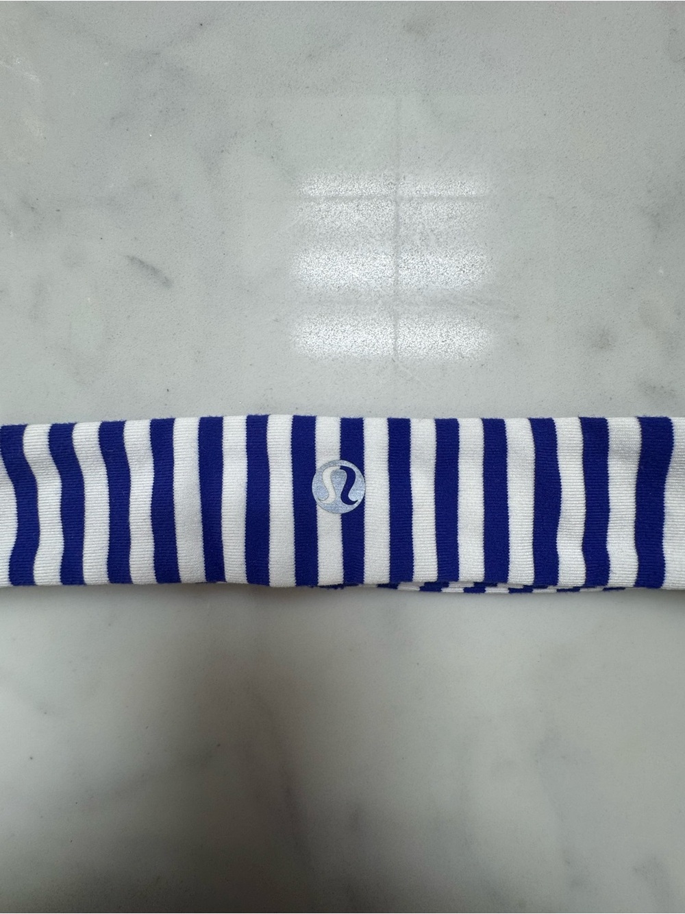 lululemon athletica Blue and White Stripe Athletic Headband